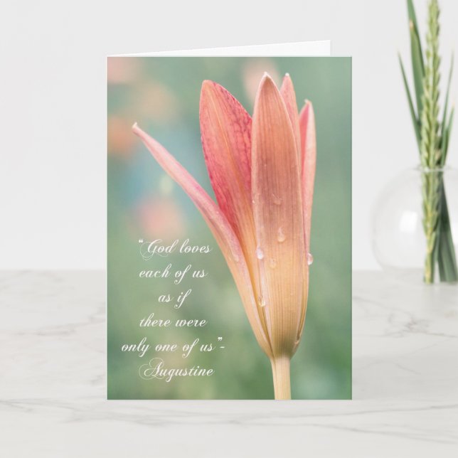 Augustine citerar om Gud på Daylily-fotot Kort (Framsida)