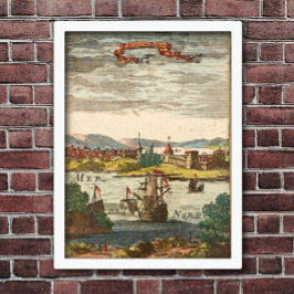 Augustine Florida Antique 1686 Engrave Poster