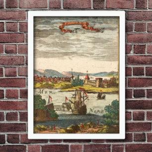 Augustine Florida Antique 1686 Engrave Poster