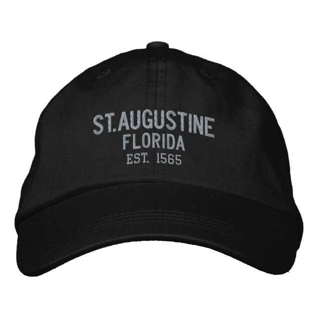 Augustine Florida Embroired Baseball Hat Broderad Keps (Framsida)