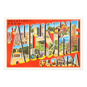 Augustine Florida FL Vintage resor Souvenir Fototryck