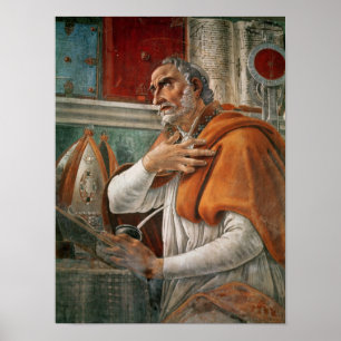 Augustine i sin cell, 1480 poster