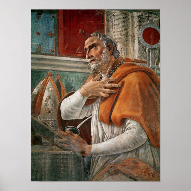 Augustine i sin cell, 1480 poster (Framsidan)