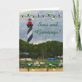 Augustine Lighthouse-kort för kustjul Helgkort