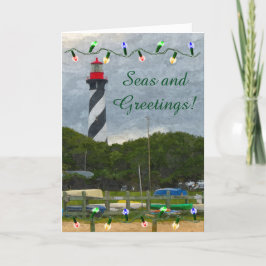 Augustine Lighthouse-kort för kustjul Helgkort