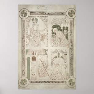 Augustine på Feet of Jesus & Scribe Poster