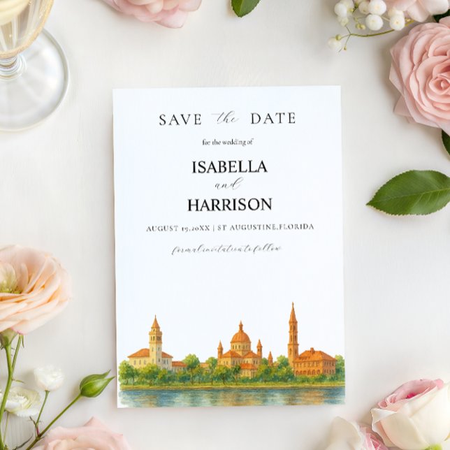 Augustine Skyline Save the Date-mall Inbjudningar (Skapare uppladdad)