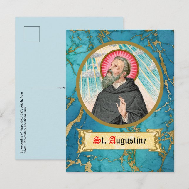 Augustinus av Hippo (SAU 047; detalj) Vykort (Fram/baksida)
