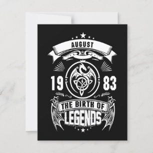 Augustipresent 1983 Legenderna Föds Inbjudningar