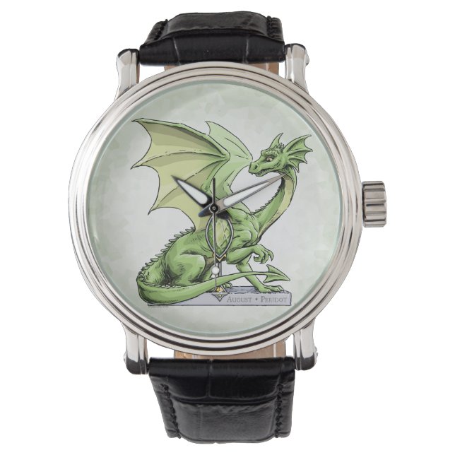Augusti's Birthstone Dragon: Peridot Armbandsur (Framsida)