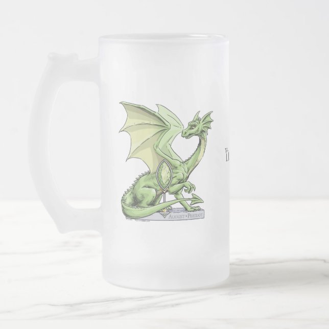 Augusti's Birthstone Dragon: Peridot Frostat Ölglas (Vänster)