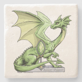 Augusti's Birthstone Dragon: Peridot Stenunderlägg