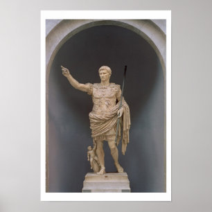 Augustus av Prima Porta, c.20 BC (marmor) Poster