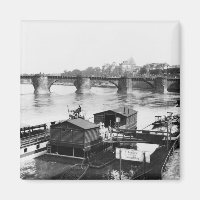 Augustus Bridge, Dresden, 1910 Magnet (Framsidan)