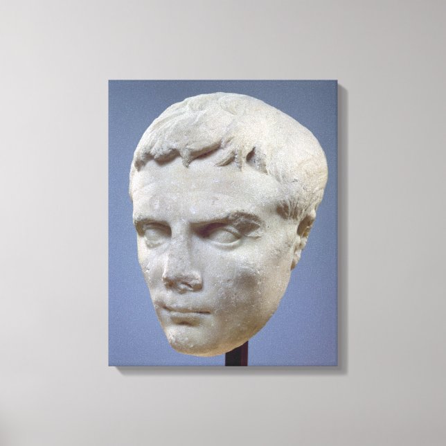 Augustus, marmorhuvud, 27-20 BC Canvastryck (Framsida)