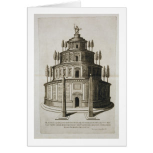 Augustus mausoleum och hans familj i Rom. Hälsningskort