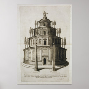 Augustus mausoleum och hans familj i Rom. Poster