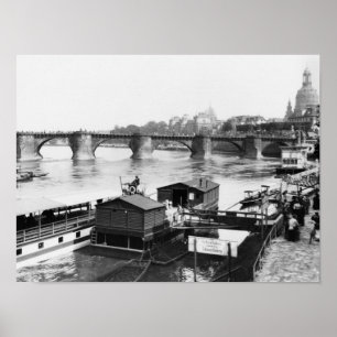 Augustus överbryggar, Dresden, c.1910 Poster