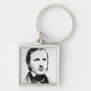 Augustus Pugin Fyrkantig Silverfärgad Nyckelring