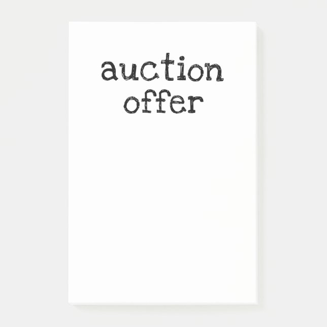 Auktionserbjudande Post-it Block (Framsida)