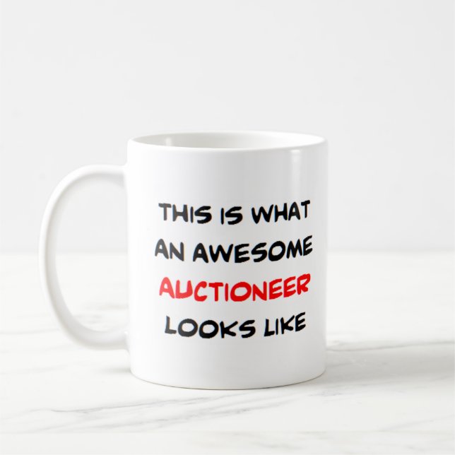 auktionsförrättare, fantastisk kaffemugg (Vänster)