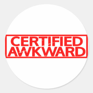 Auktoriserad Awkward Frimärke Runt Klistermärke