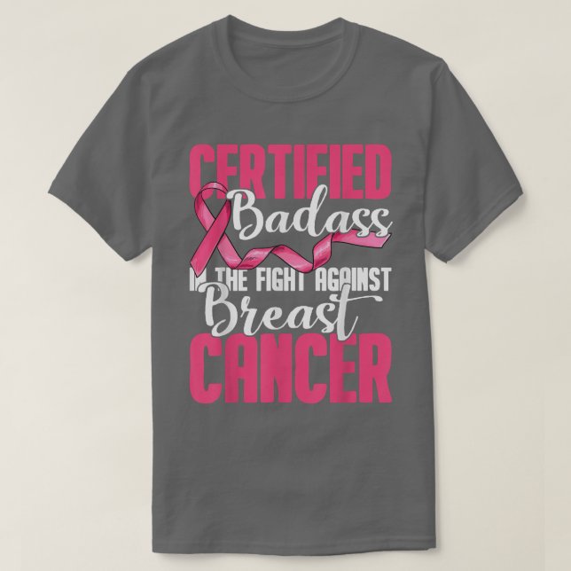 Auktoriserad Badass i kampen mot bröstcancer T Shirt (Design framsida)