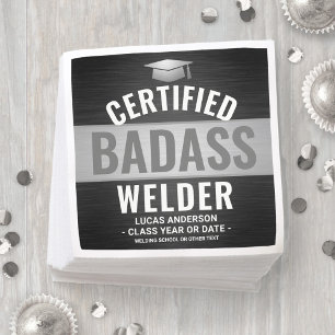 Auktoriserad Badass Welder Studentfest Black Pappersservett