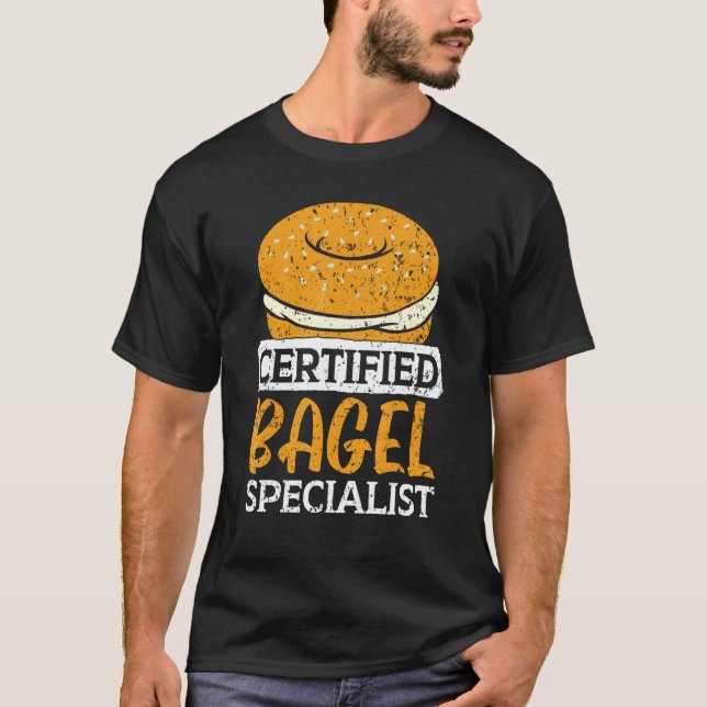 Auktoriserad Bagel Specialist Foodie Bread Bakery  T Shirt (Framsida)