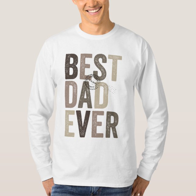 Auktoriserad Bästa Pappa någonsin Fars dag-typogra T Shirt (Framsida)