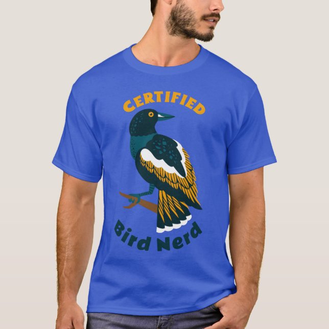 Auktoriserad Bird Nerd Backyard Fågelskådning lust T Shirt (Framsida)
