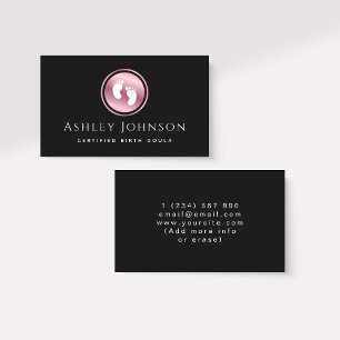 Auktoriserad Birth Doula Ro Baby Feet Logotyp Guld Visitkort