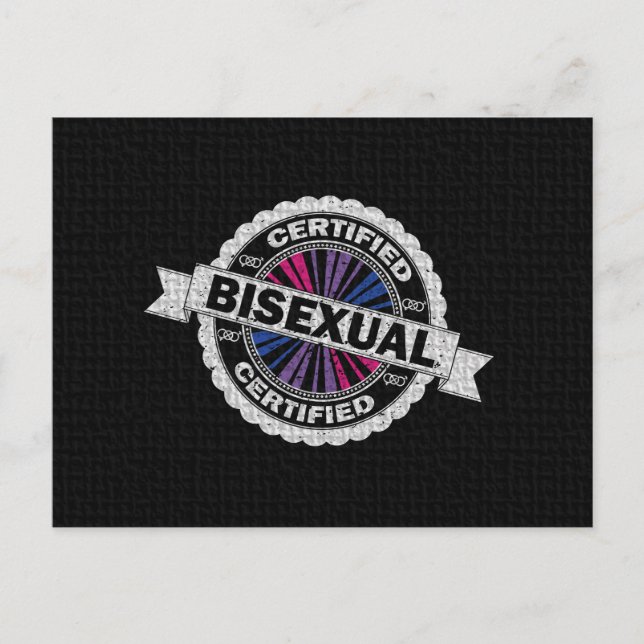 Auktoriserad Bisexual Pride Godkännandeförsegling Vykort (Framsida)