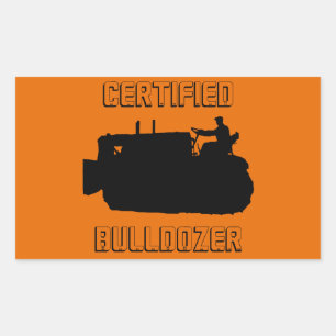 AUKTORISERAD BULLDOZER SOM ÄR VERKSTÄLLANDE INGENJ REKTANGULÄRT KLISTERMÄRKE