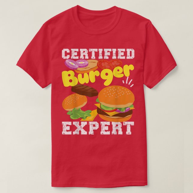Auktoriserad Burger Epert Cheeseburger T Shirt (Design framsida)
