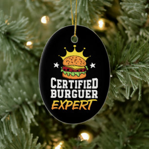 Auktoriserad Burger Expert Hamburger Handdragen Bu Julgransprydnad Keramik