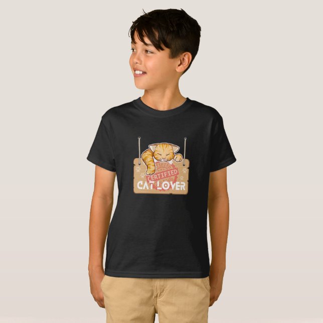 Auktoriserad Cat Lover T Shirt (Hel framsida)