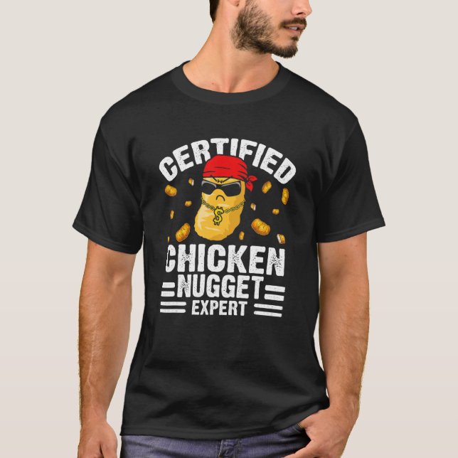 Auktoriserad Chicken Nugget Expert Food Pun Quote T Shirt (Framsida)