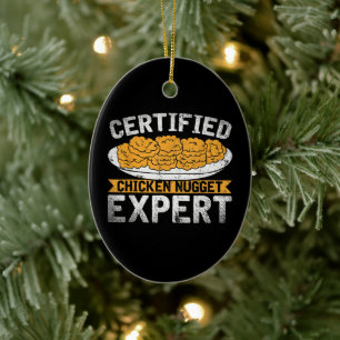 Auktoriserad Chicken Nugget Expert Funny Chicken Julgransprydnad Keramik