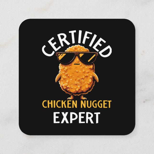 Auktoriserad Chicken Nugget Expert Fyrkantigt Visitkort (Baksida)