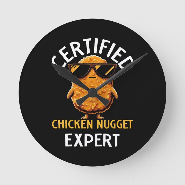 Auktoriserad Chicken Nugget Expert Rund Klocka (Framsida)