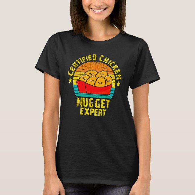Auktoriserad Chicken Nuggets Expert Fried Food T Shirt (Framsida)