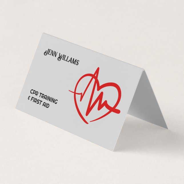 Auktoriserad CPR-instruktionens Anpassningsbar QR Visitkort (Framsida)