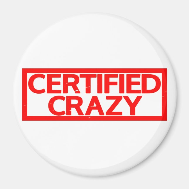 Auktoriserad Crazy Frimärke Magnet (Framsidan)