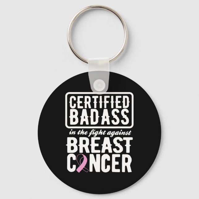 Auktoriserad Dålig mot bröstcancer Nyckelring (Framsida)