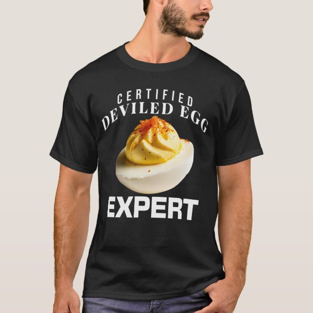 Auktoriserad Deviled Egg Expert Funny Thanksgiving T Shirt (Framsida)