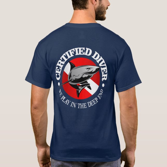 Auktoriserad Diver (haj) T-shirt (Baksida)