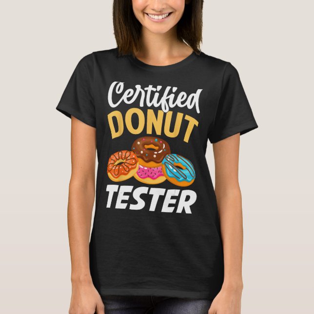 Auktoriserad Donut Tester - Funny Donut Addict T Shirt (Framsida)