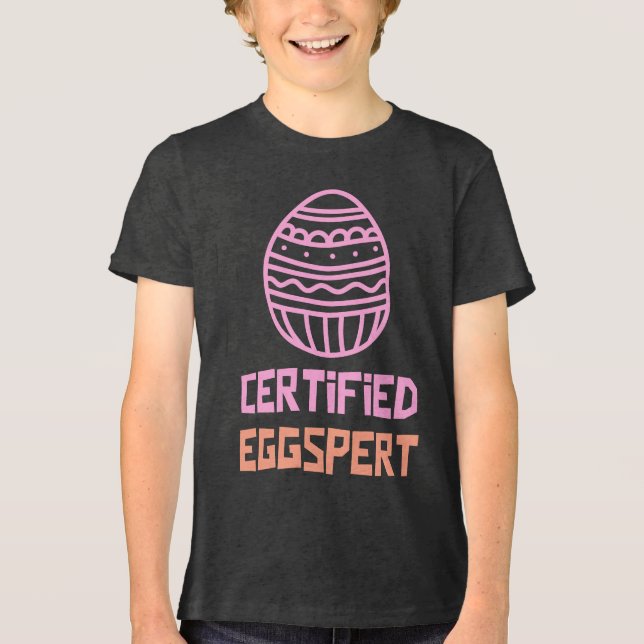 Auktoriserad Eggspert Kids Påsk Shirt T Shirt (Framsida)