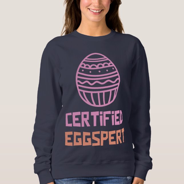 Auktoriserad Eggspert Påsk Sweatshirt T Shirt (Framsida)
